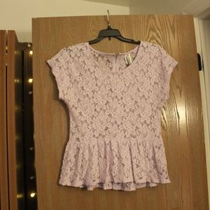 Lace peplum top